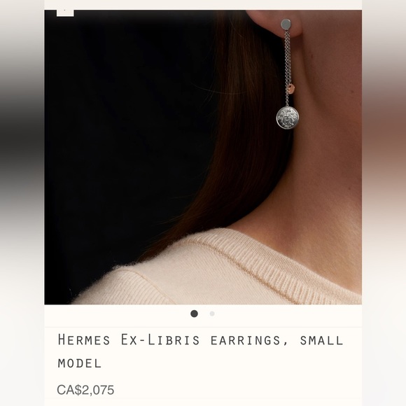 Hermes Ex-Libris earrings, small model - Picture 3 of 3